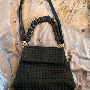 Black faux leather bag